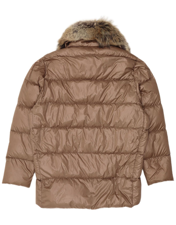 Ralph Lauren Dame Oversized polstret jakke UK 10 Lille brun polyester