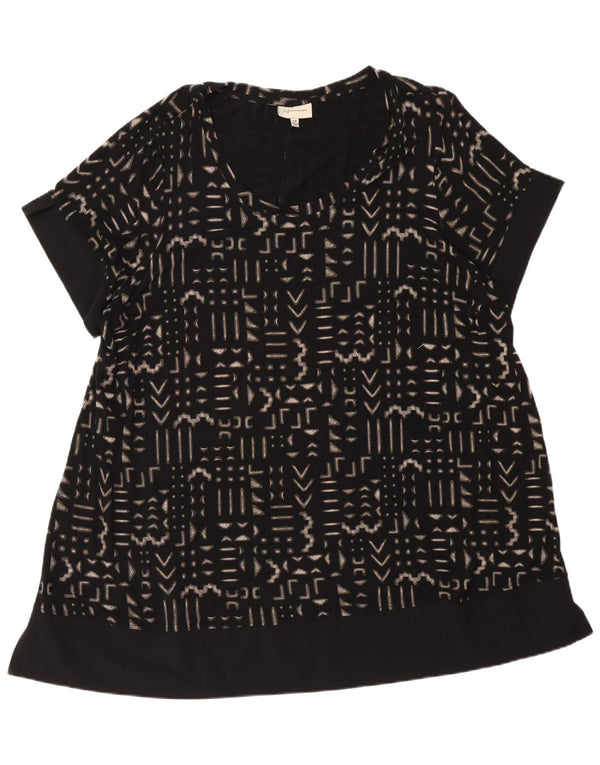 Marks & Spencer Dame Tunika Kjole UK 24 4XL Sort Geometrisk Viscose