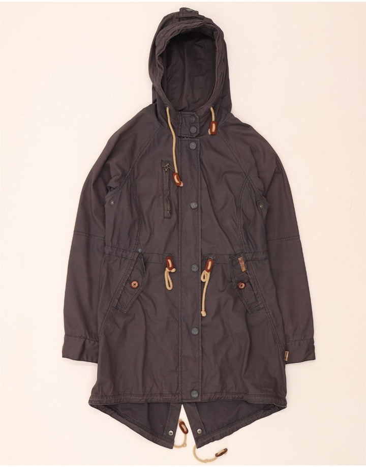 KHUJO Womens Hooded Parka Jacket UK 14 Medium Grey Polyester Vintage KHUJO and Second-Hand KHUJO from Messina Hembry 