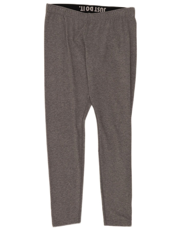Nike Dame Grafiske Leggings UK 14 Large Grå Flecked