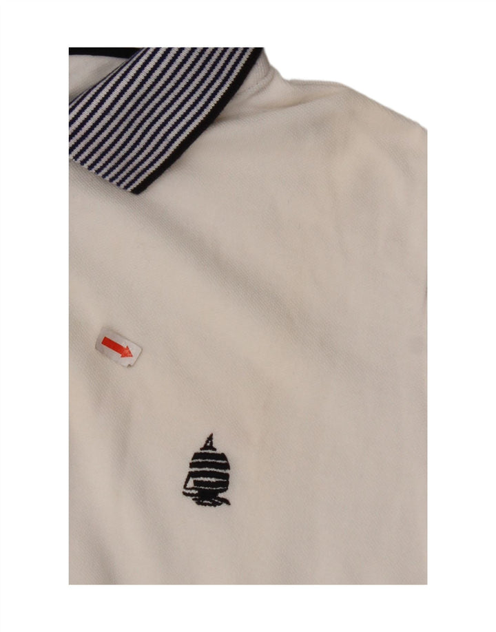 MARINA YACHTING Dame Polo Shirt UK 16 Stor Hvid Colourblock Bomuld