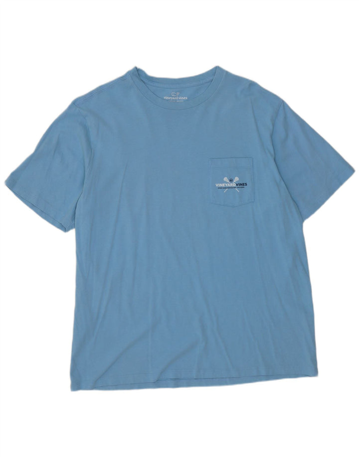 VINEYARD VINES Herre grafisk T-shirt Top Stor blå bomuld