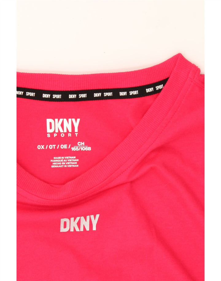 DKNY Womens Oversized T-Shirt Top UK 16 Large Pink Cotton Vintage Dkny and Second-Hand Dkny from Messina Hembry 