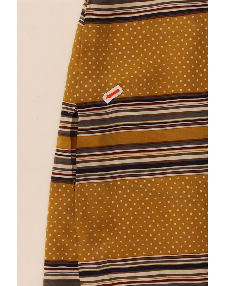 VINTAGE Womens A-Line Dress UK 14 Medium Yellow Striped Vintage Vintage and Second-Hand Vintage from Messina Hembry 