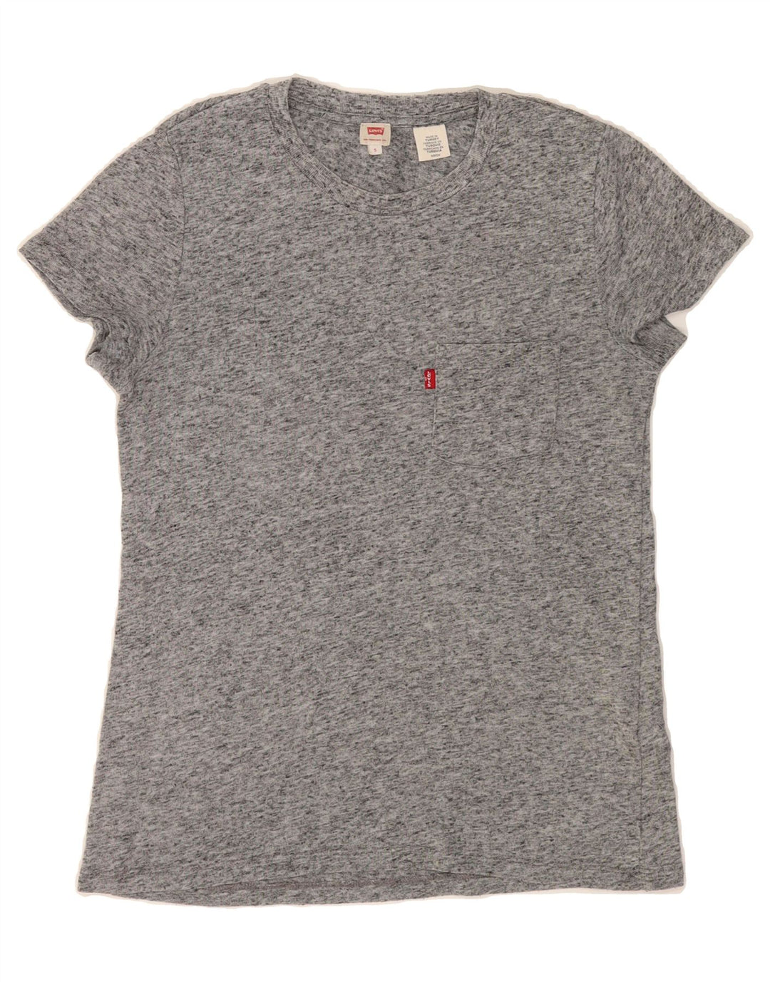 LEVI'S Mens T-Shirt Top Small Grey Flecked Polyester Vintage Levi's and Second-Hand Levi's from Messina Hembry 