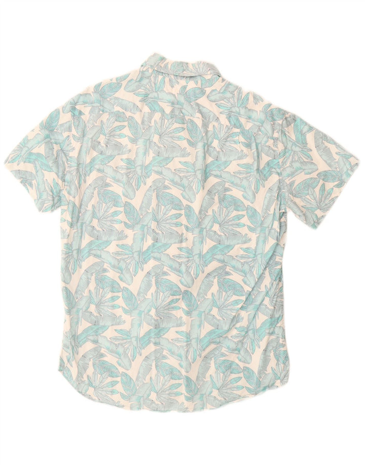 J. Crew Herre Slim Fit kortærmet skjorte Medium Blue Floral Bomuld