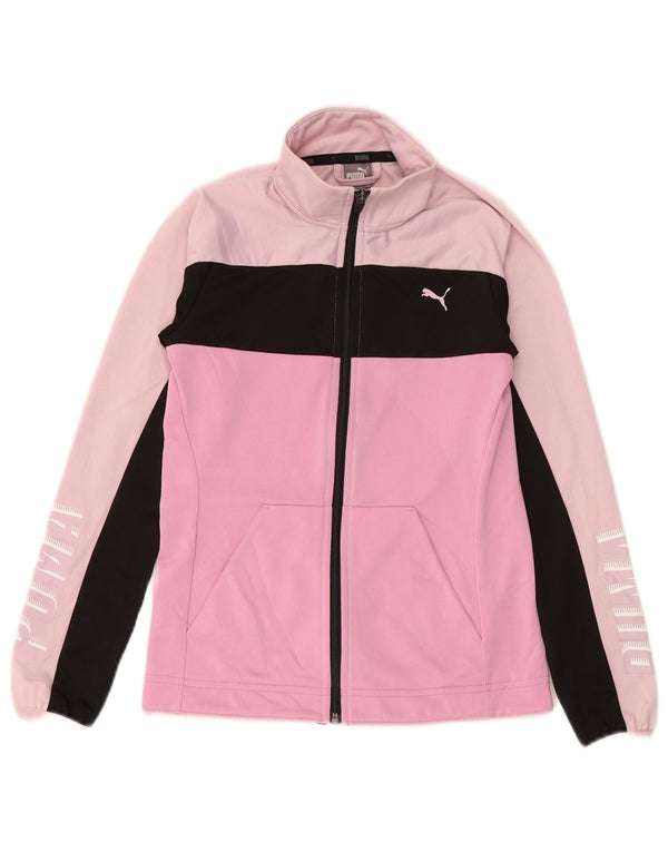 PUMA piger grafisk træningsdragt topjakke 11-12 år Pink Colourblock