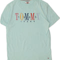 TOMMY HILFIGER Mens Graphic T-Shirt Top Small Blue Cotton Vintage Tommy Hilfiger and Second-Hand Tommy Hilfiger from Messina Hembry 