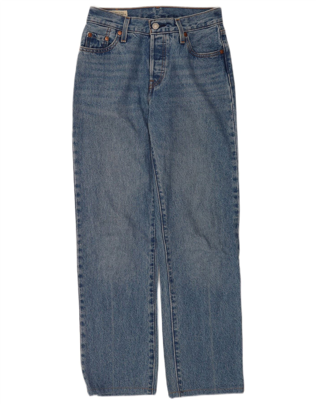 Levi's Dame 501 Straight Jeans W23 L28 Blå Bomuld