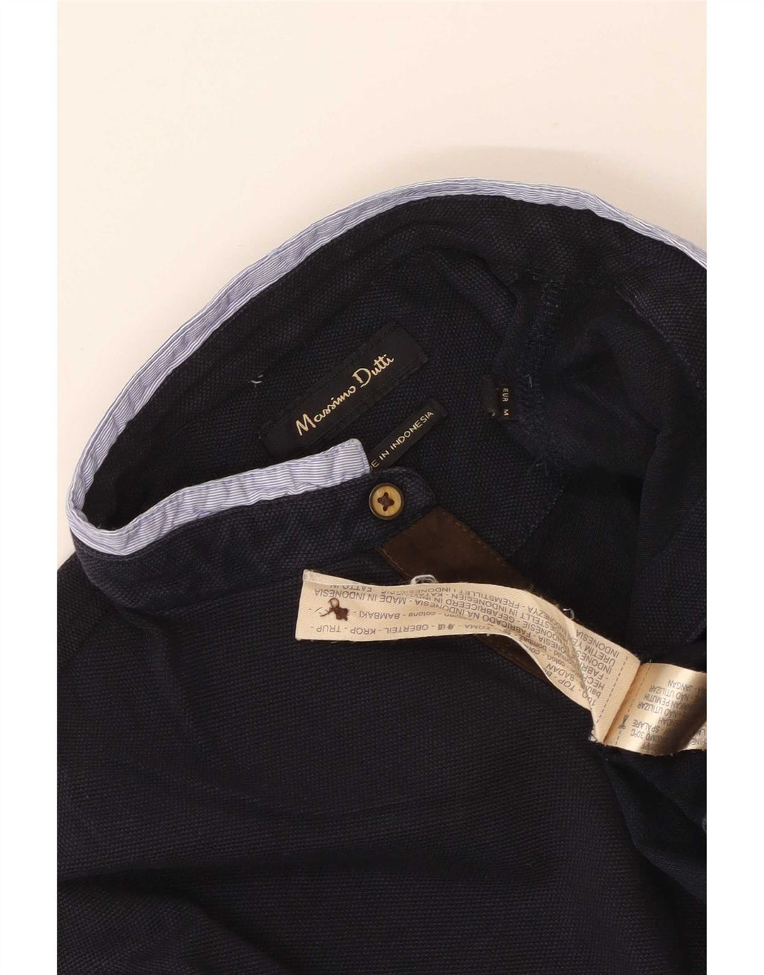 Massimo Dutti Herre Top Langærmet Medium Navyblå Bomuld
