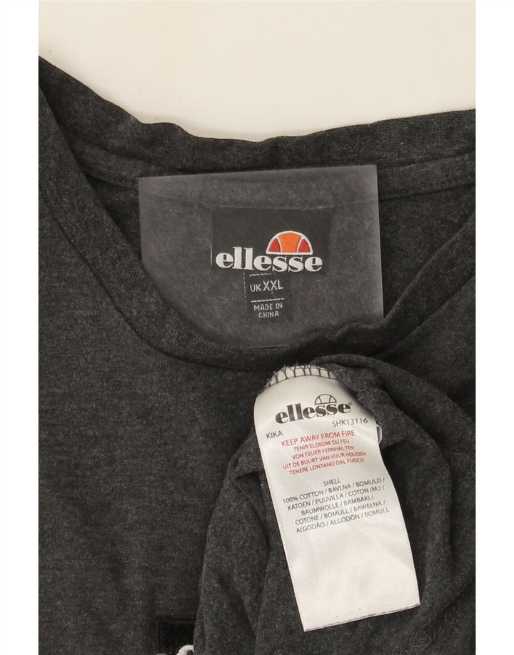 Ellesse Herre T-Shirt Top 2XL Grå Bomuld