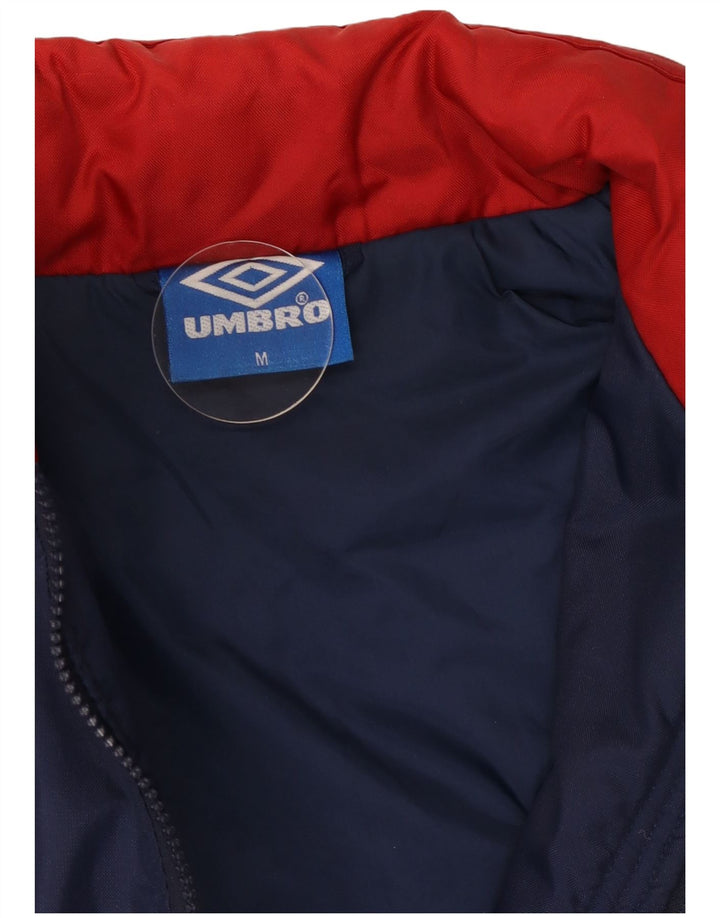 Umbro Herre Hooded Windbreaker Jacket UK 38 Medium Navy Blue Colourblock