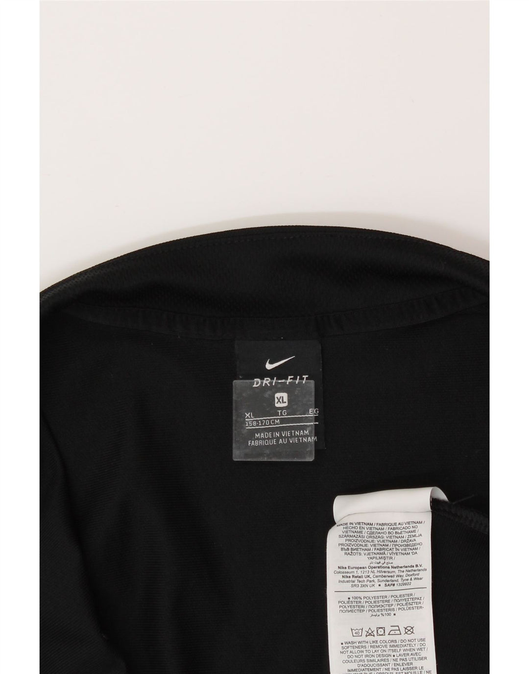 NIKE Girls Dri Fit Tracksuit Top Jacket 13-14 Years XL Black Polyester Vintage Nike and Second-Hand Nike from Messina Hembry 