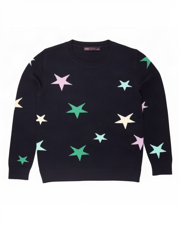 Marks & Spencer Dame sweater med rund hals DK 8 Small Navy Blue