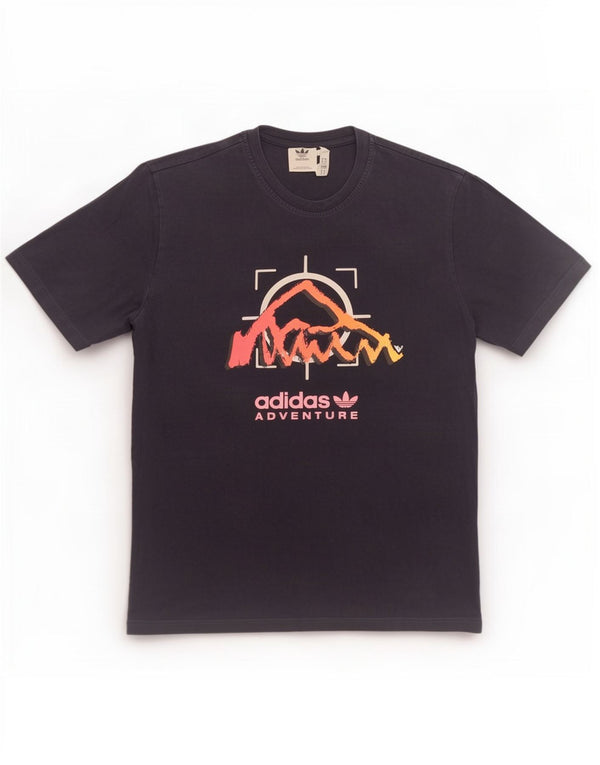 Adidas Herre grafisk T-shirt Top Medium Navyblå Bomuld