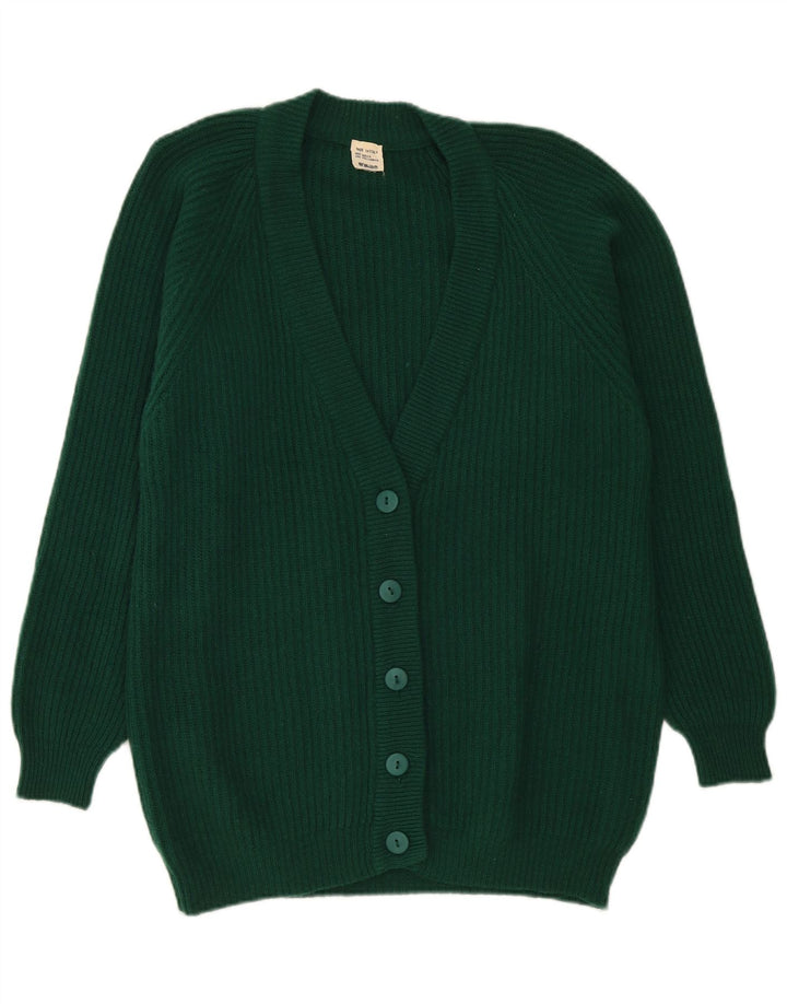 Vintage dame cardigan sweater UK 16 Large Green Wool