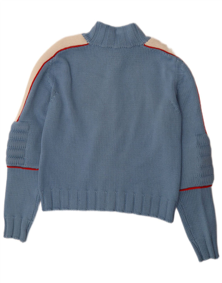 Vuarnet Herre cardigan sweater med fuld lynlås, stor blå farveblok