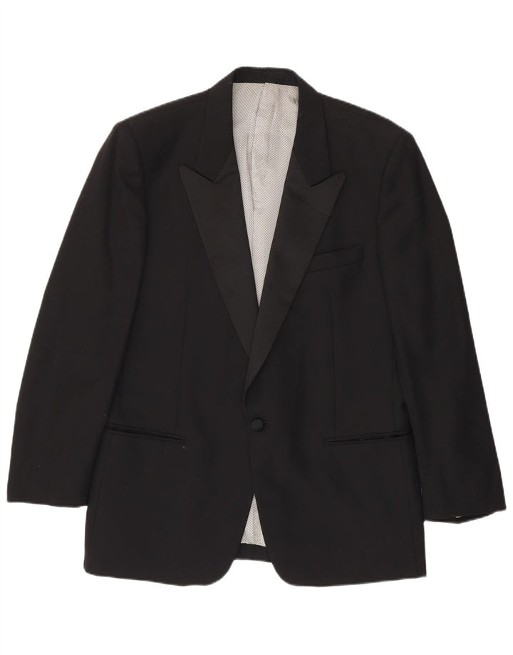 High Sky Herre 1 Knap Blazer Jakke IT 52 XL Sort Virgin Wool