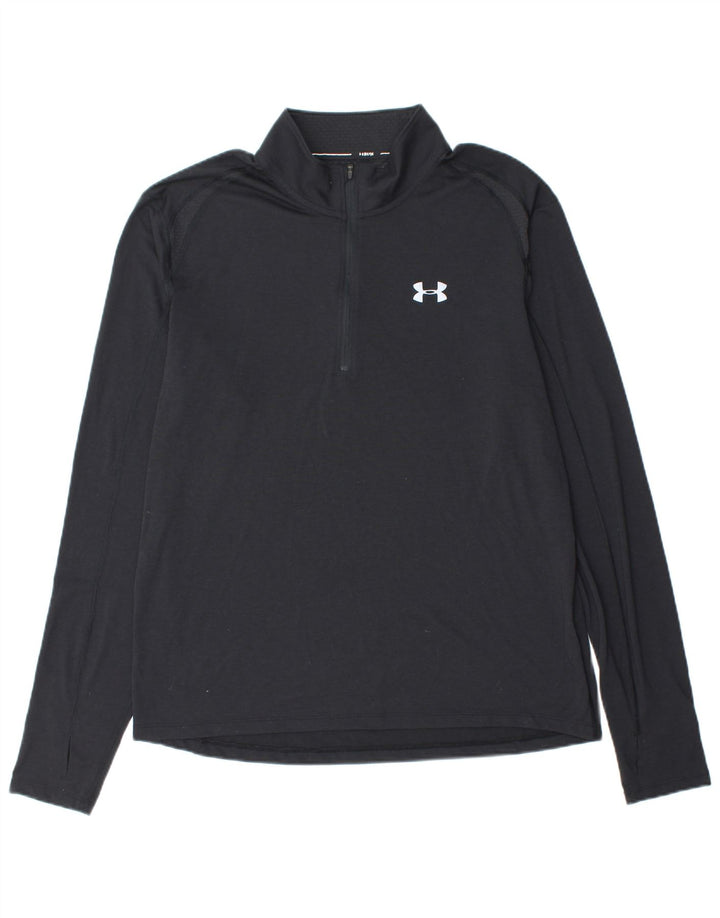 UNDER ARMOUR Herre Heat Gear Zip Neck Pullover Træningsdragt Top XL Sort