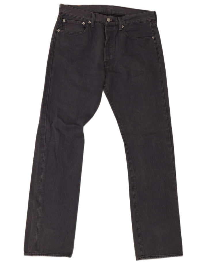 Levi's Herre 501 Straight Jeans W32 L32 Grå Bomuld