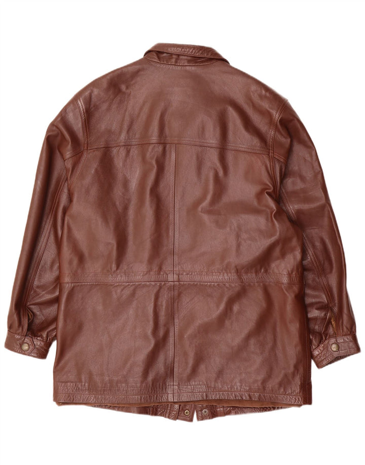Vintage herre læderjakke UK 42 XL brunt læder