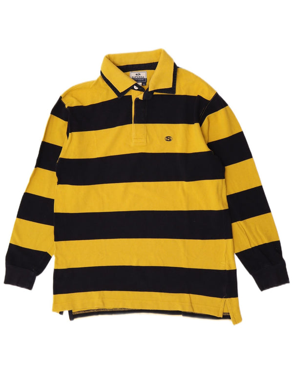 Superga Langærmet Polo Shirt til mænd XL Gulstribet bomuld