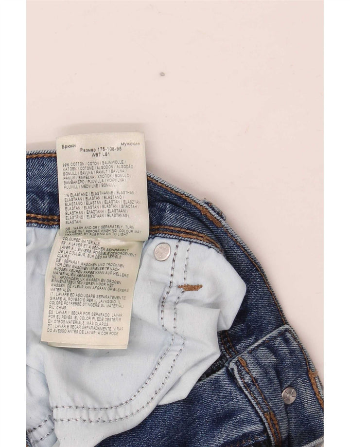 Wrangler Herre Regular Fit Straight Jeans W38 L32 Blå Bomuld