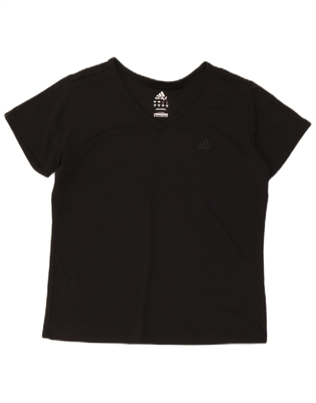 Adidas Dame T-Shirt Top UK 14 Medium Sort Polyester