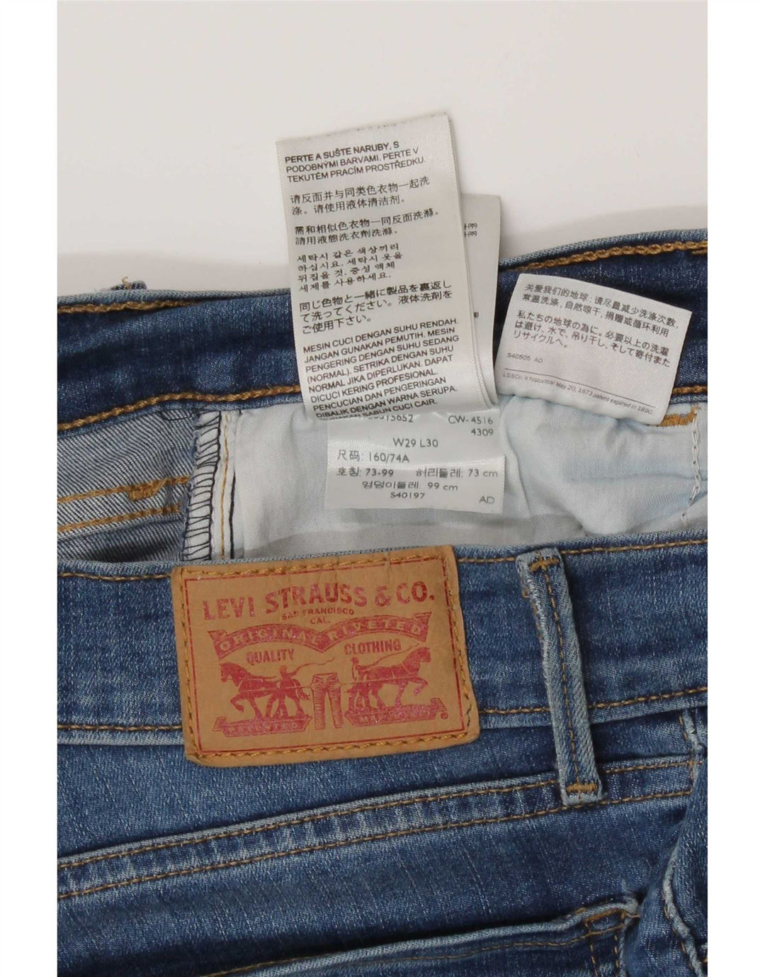 Levi's Dame 710 Super Skinny Jeans W29 L30 Blå