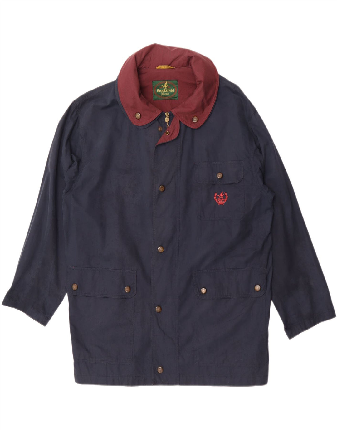 Brooksfield Herre Hooded Utility Jacket IT 50 Large Navy Blue Cotton