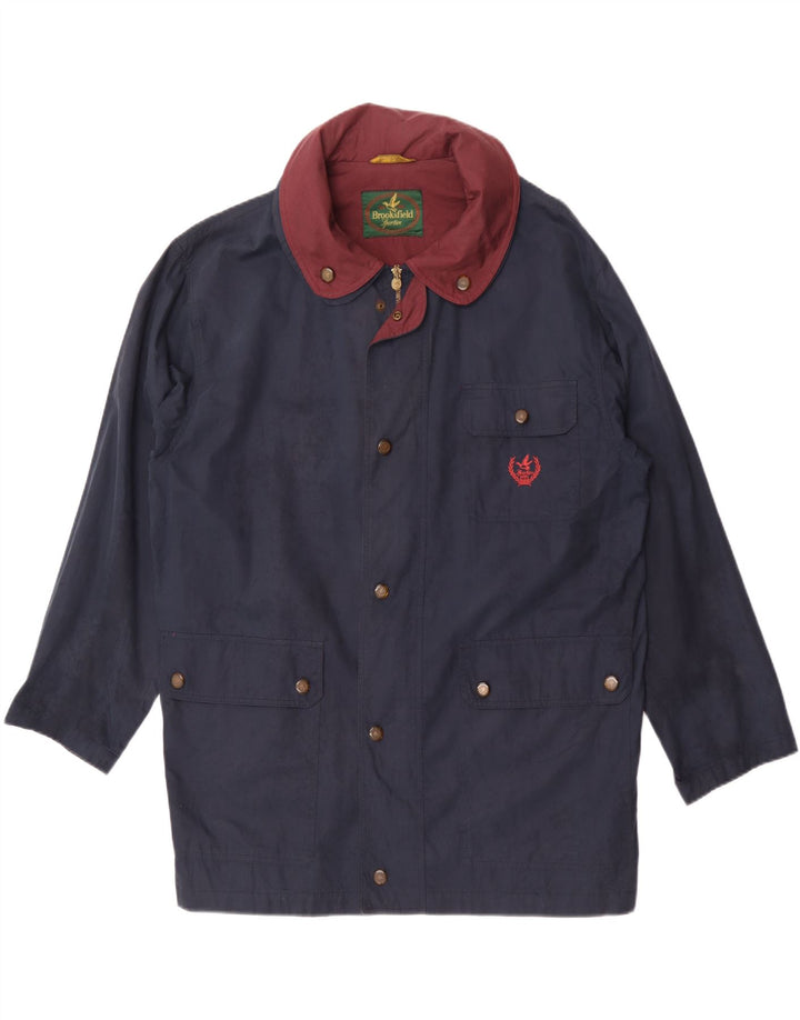 Brooksfield Herre Hooded Utility Jacket IT 50 Large Navy Blue Cotton