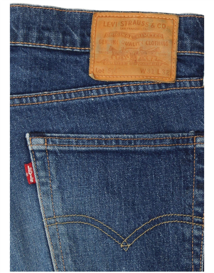 LEVI'S Herre 514 Straight Jeans W31 L32 Blå Bomuld
