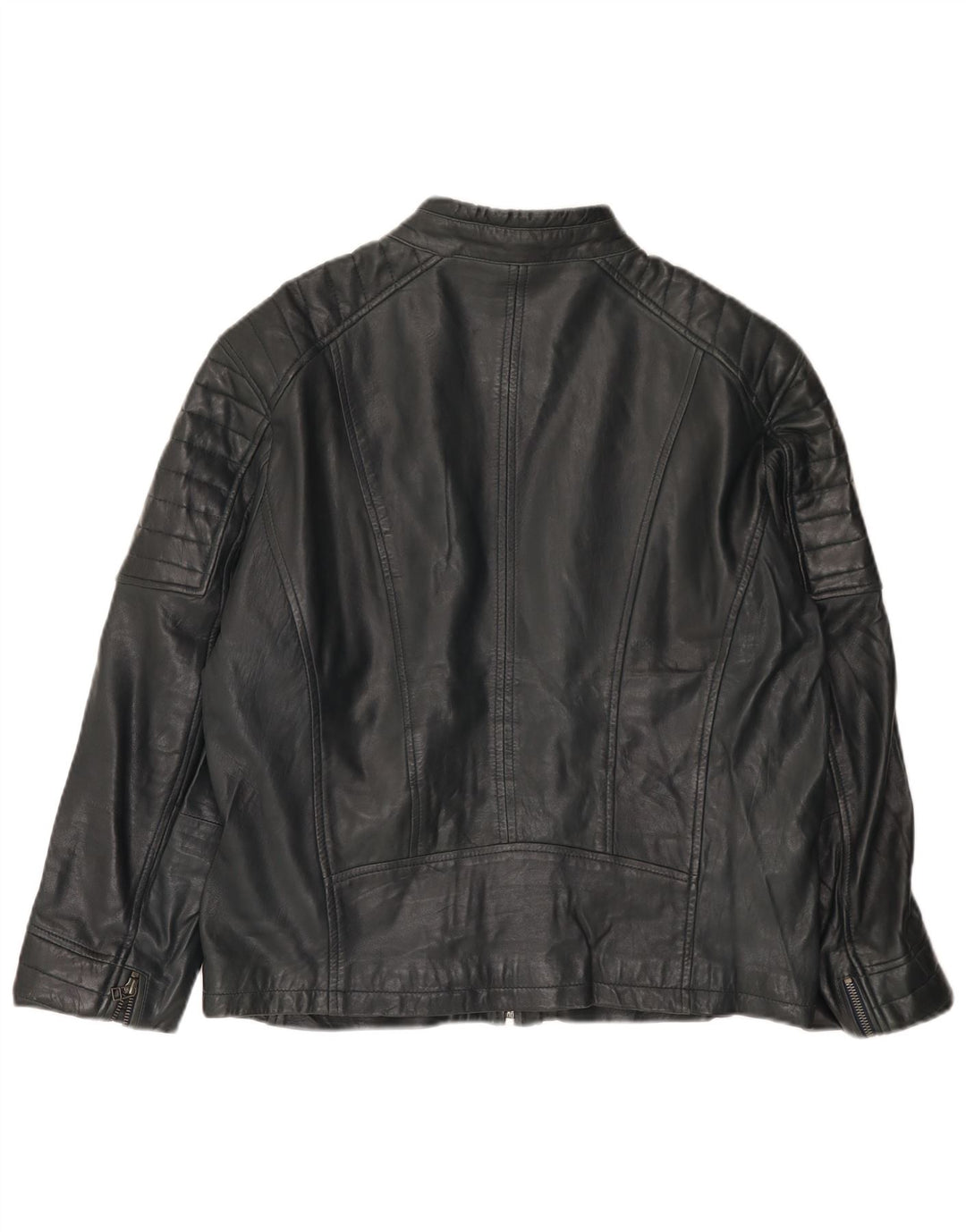 Rockhill dame bikerjakke EU 54 5XL marineblå lammeskind