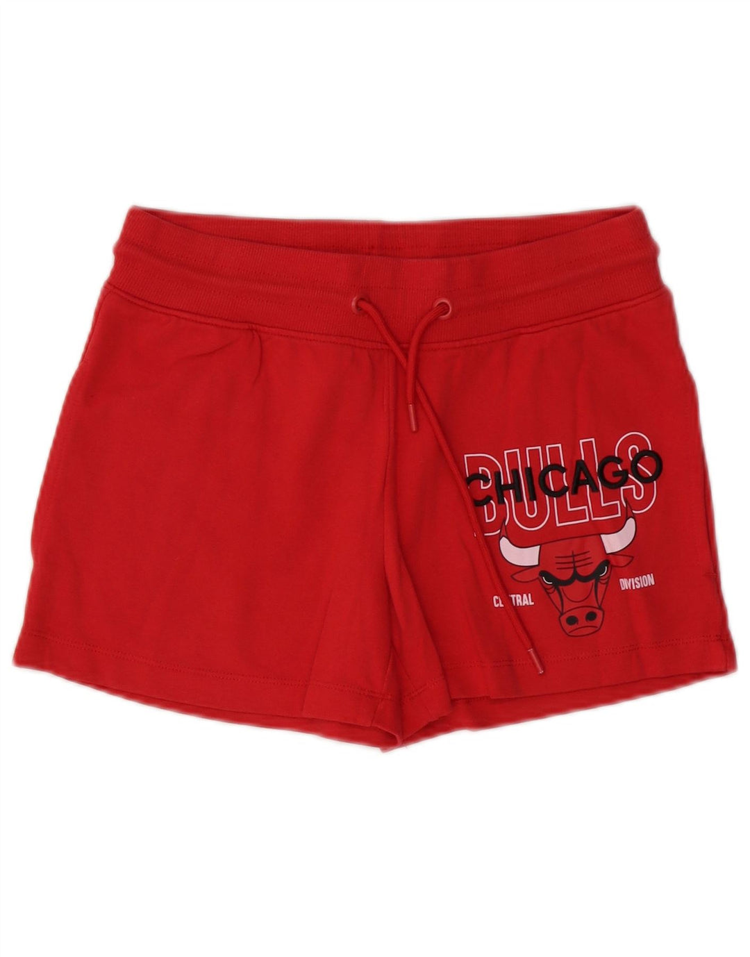 NBA Womens Chicago Bulls Graphic Sports Shorts UK 10 Small Red Cotton