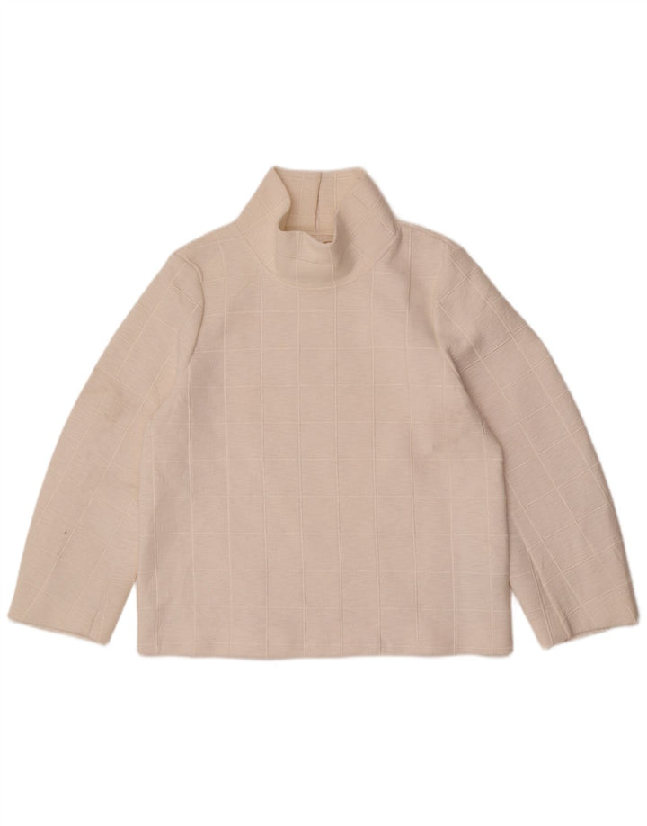 Cos Dame Top Langærmet UK 14 Medium White Check Polyester