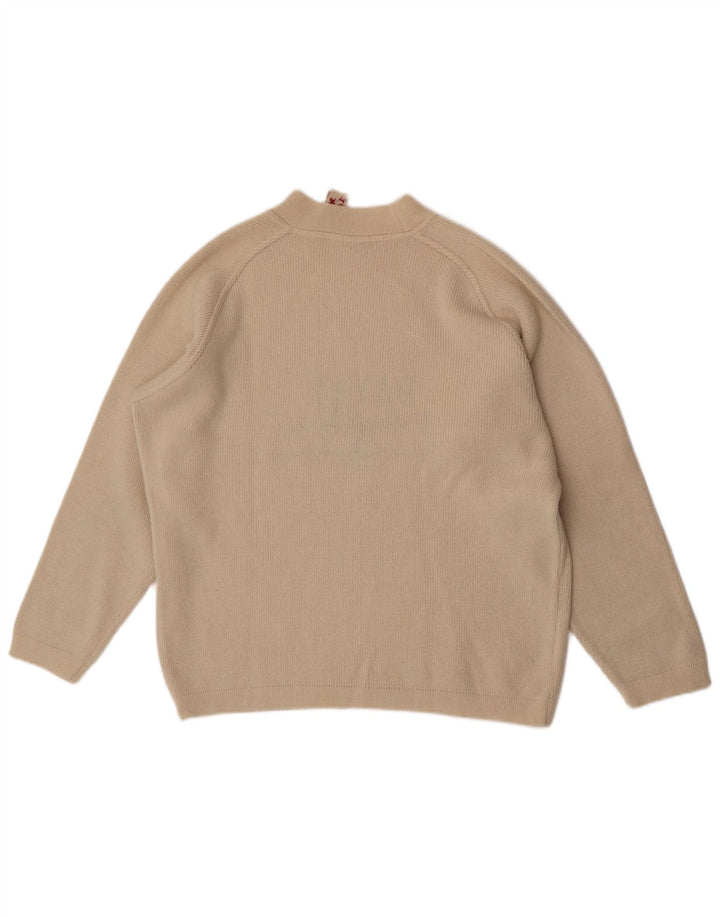 S.Moritz Herre Grafisk Turtle Neck Jumper Sweater Stor Beige