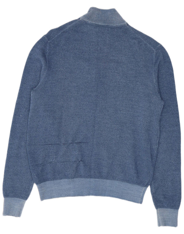 Sun68 Herre cardigan sweater Medium Blue Merino Uld