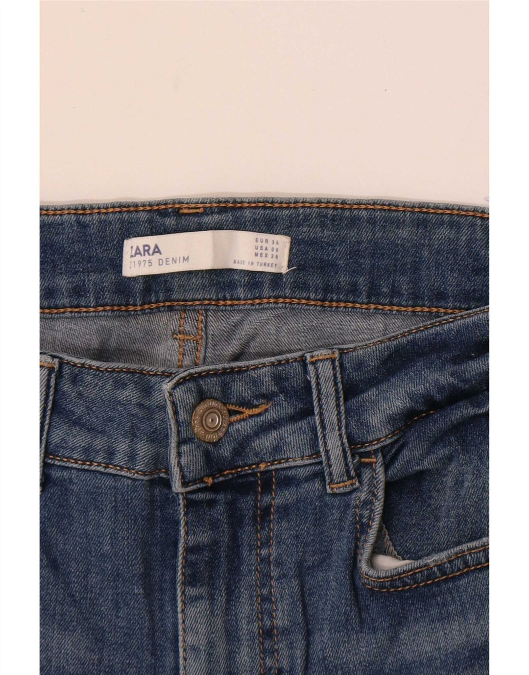 Zara Dame Slim Jeans EU 38 Small W28 L28 Blå