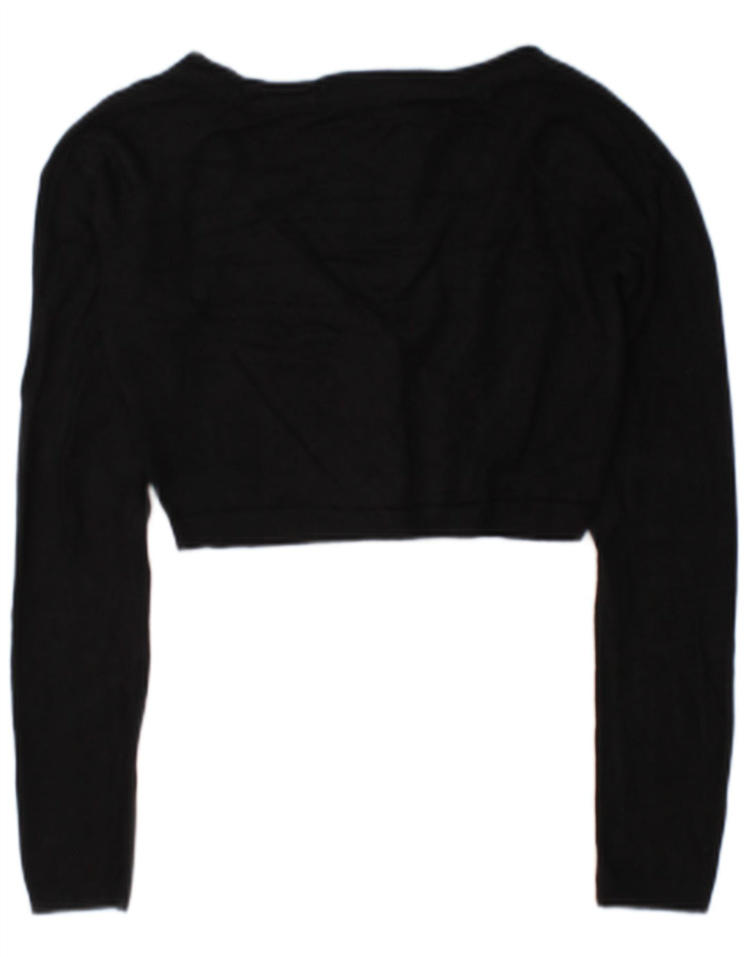 Zara Womens Crop Cardigan Sweater UK 12 Medium Black Viscose
