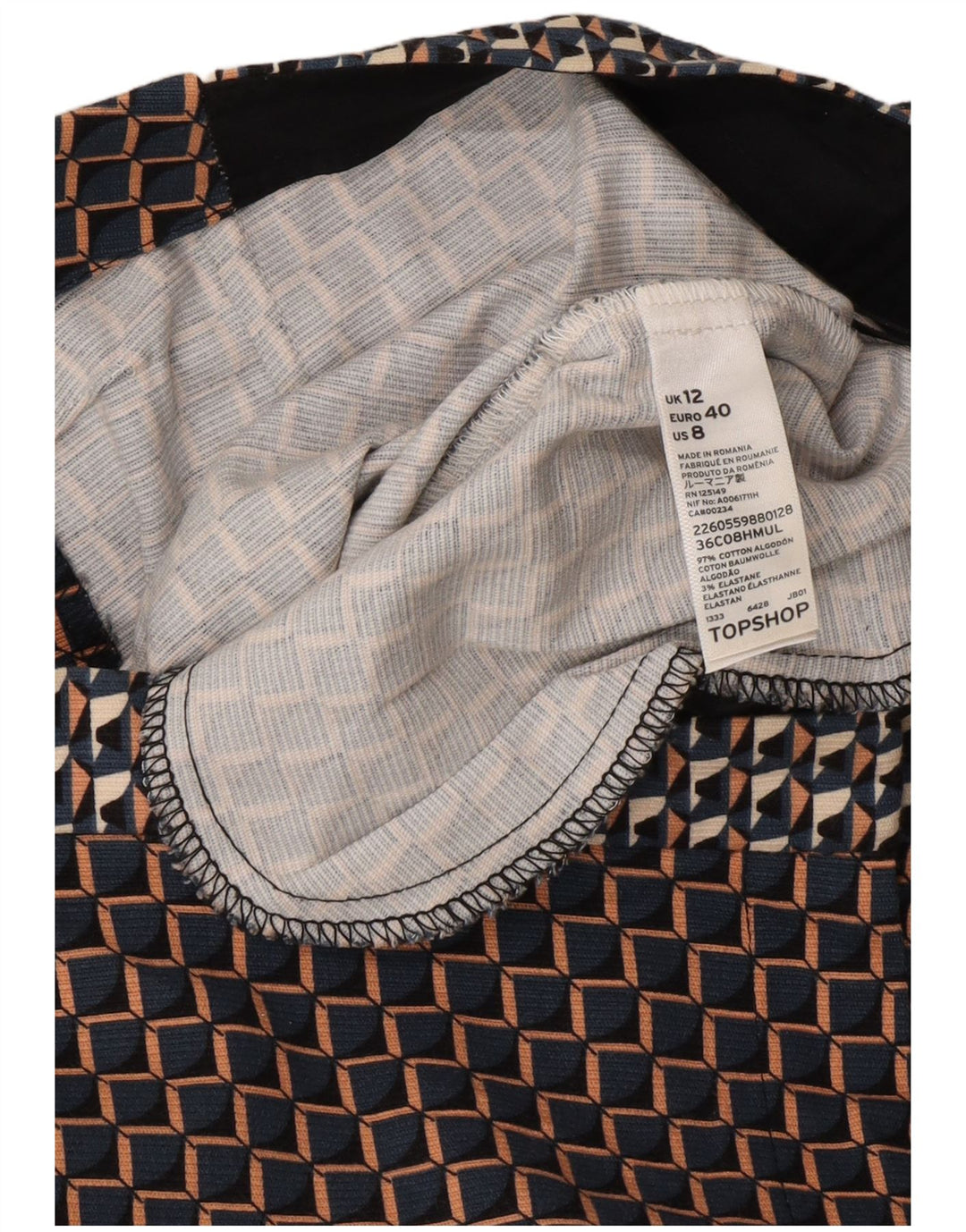 Topshop Womens Cropped Trousers UK 12 Medium W32 L25 Multicolored
