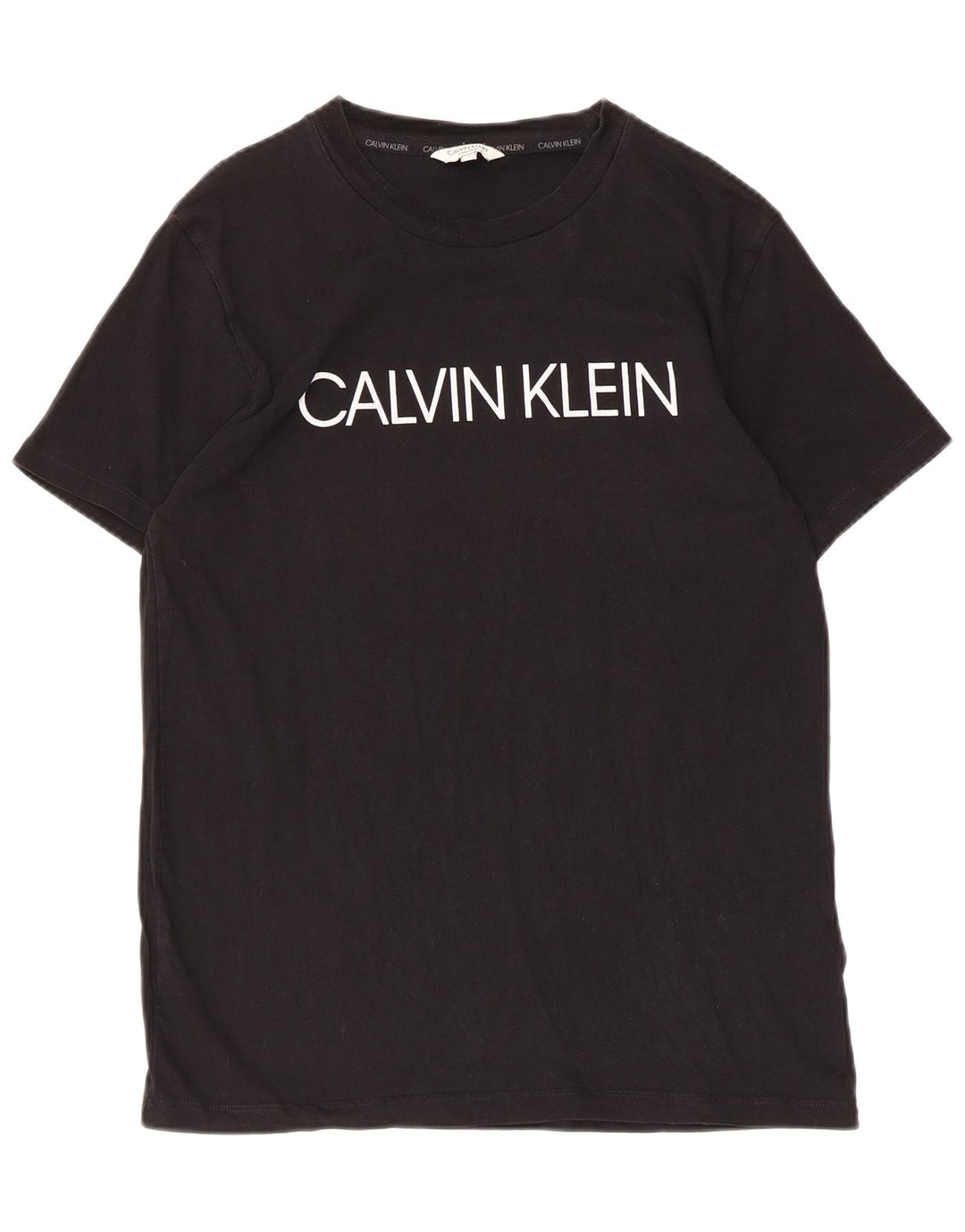 Calvin Klein Herre grafisk T-shirt Top Lille sort bomuld