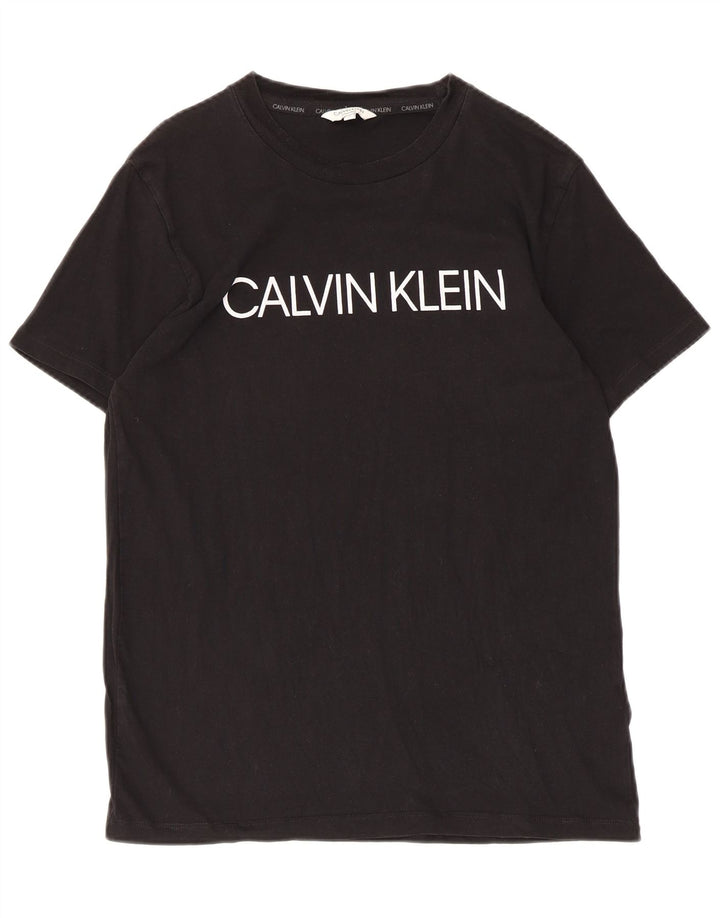 Calvin Klein Herre grafisk T-shirt Top Lille sort bomuld