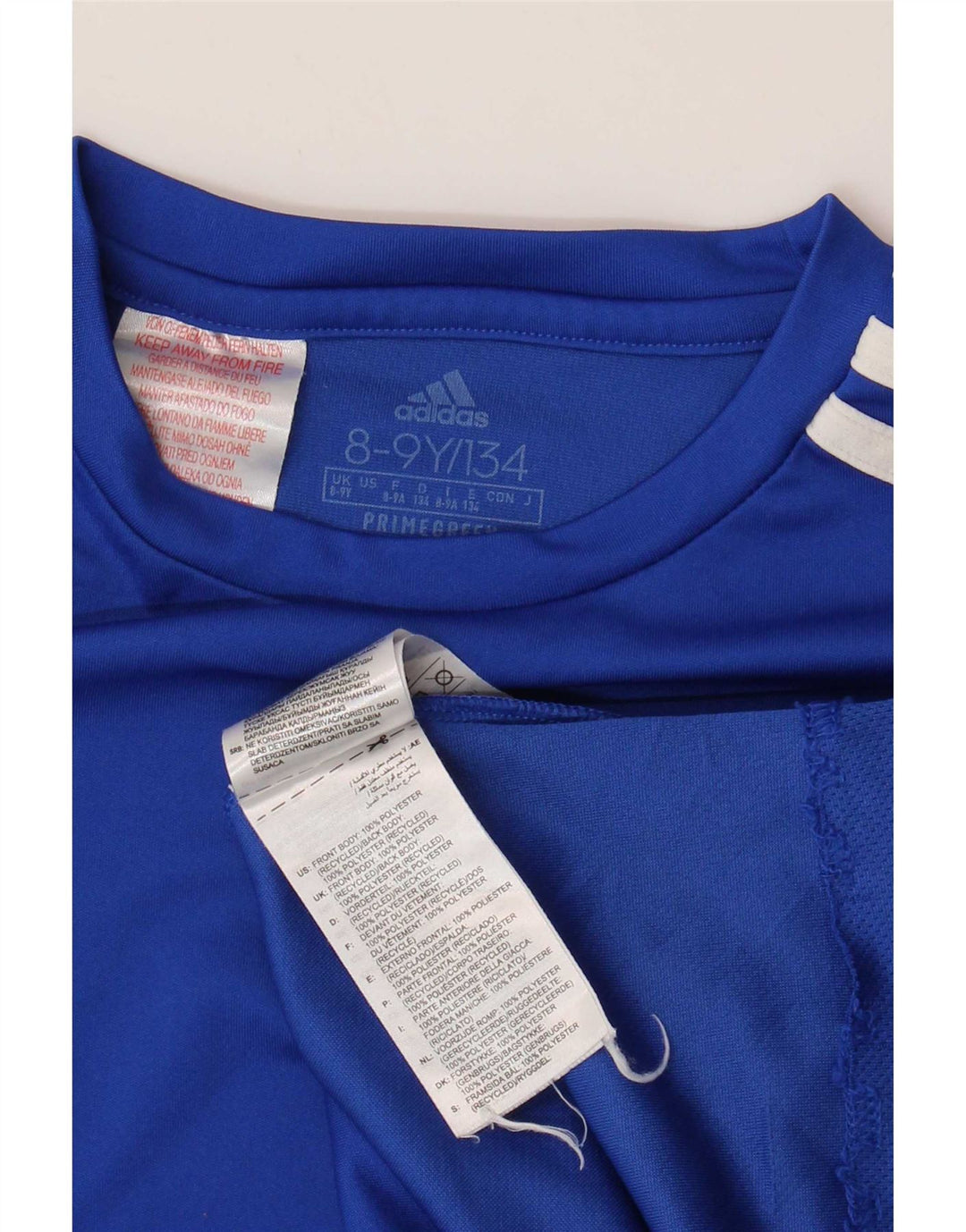 Adidas Boys Aeroready T-Shirt Top 8-9 År Blå Polyester