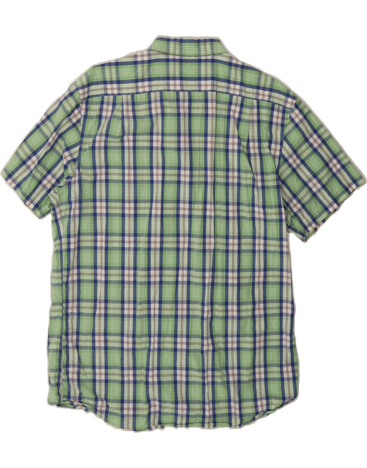 IZOD Mens Short Sleeve Shirt XL Green Check Cotton Vintage Izod and Second-Hand Izod from Messina Hembry 