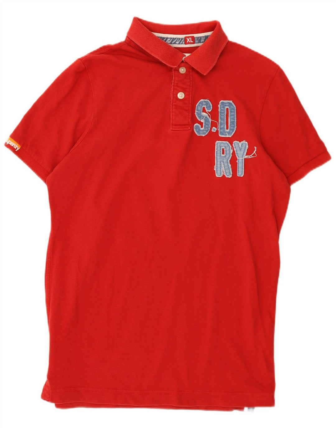 Superdry grafisk poloshirt til mænd XL rød bomuld