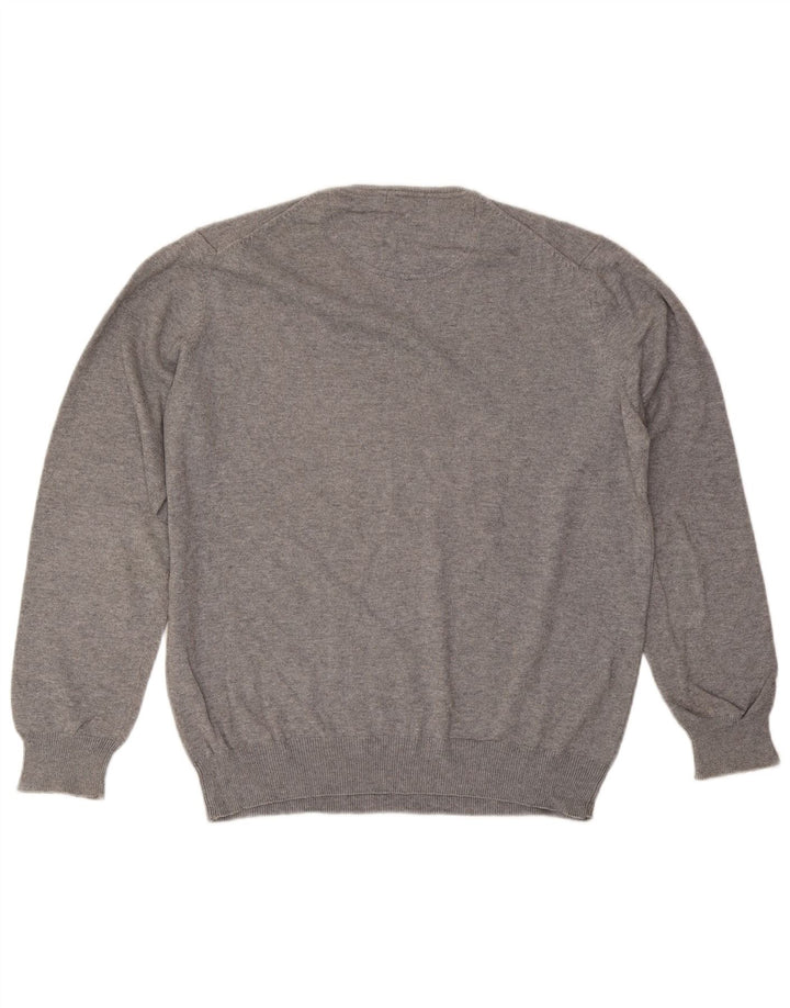 Massimo Dutti Herre V-hals sweater Stor Grå Bomuld