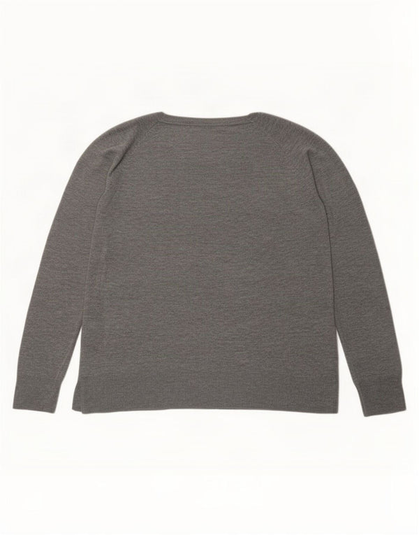 Zara Sweater med rund hals til kvinder UK 18 XL Grå viskose