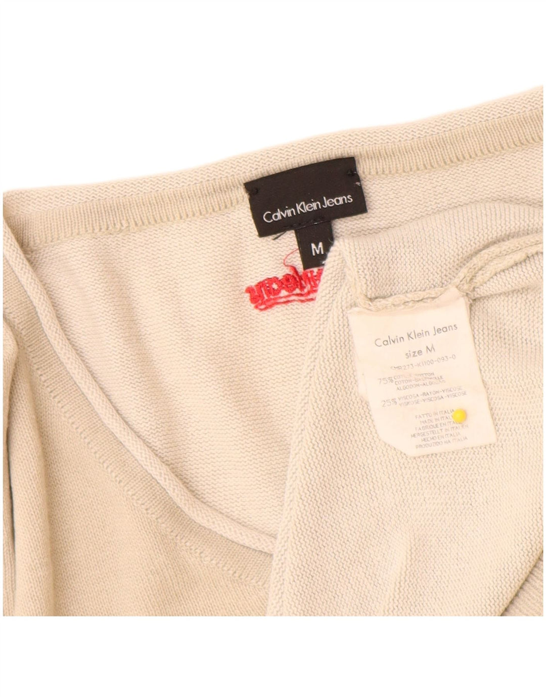 Calvin Klein Jeans Herre V-hals sweater Medium Beige Bomuld