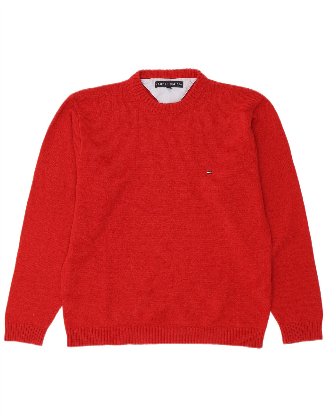 TOMMY HILFIGER Herre sweater med rund hals, stor rød uld