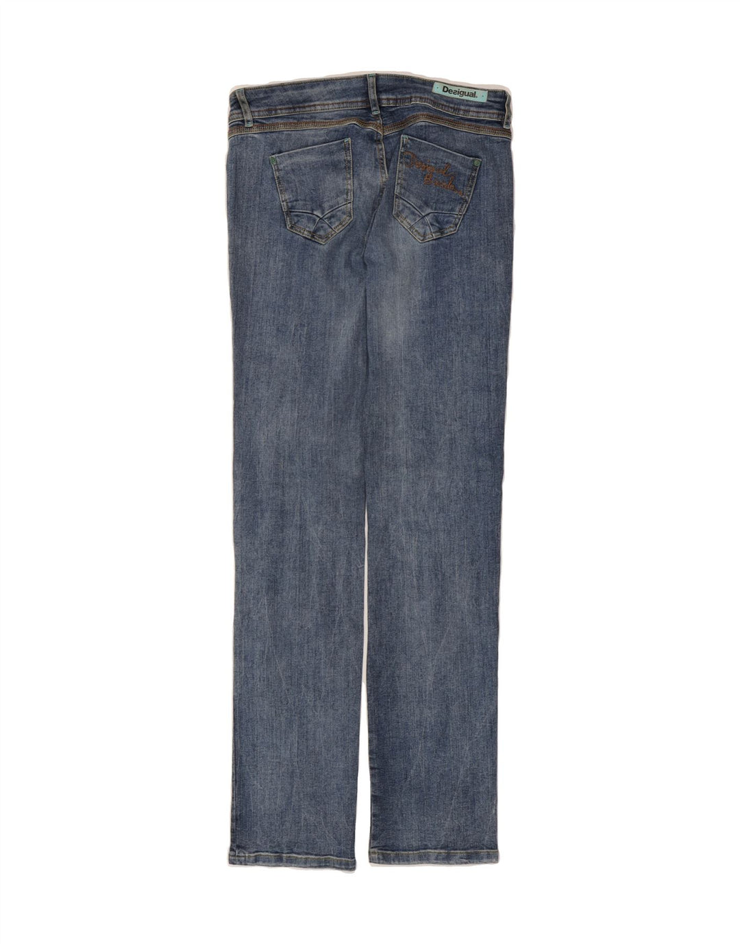 DESIGUAL Womens Straight Jeans W30 L32 Blue Cotton Vintage Desigual and Second-Hand Desigual from Messina Hembry 